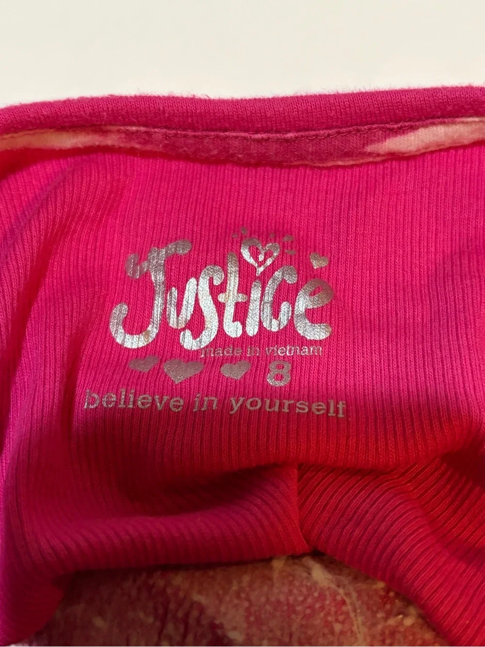 Justice Girls Size 8 Pink Dance Team Sequin Tank Top Bow Sleeveless Shirt